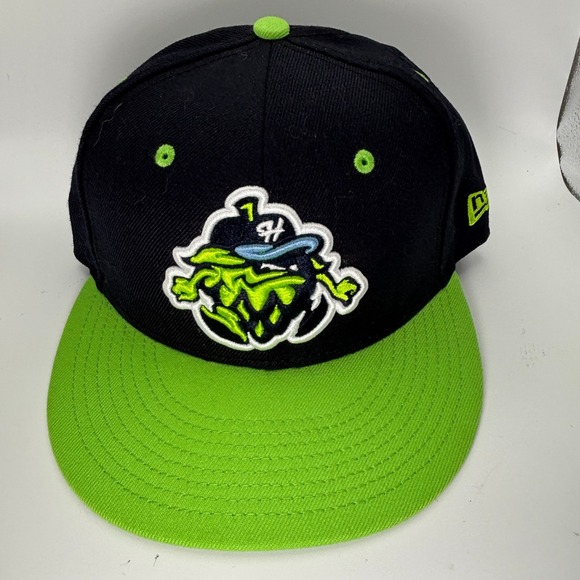 Hillsboro Hops Copa MILB 59FIFTY Hat 7 New Era Black Green Fitted Hat - Picture 1 of 7